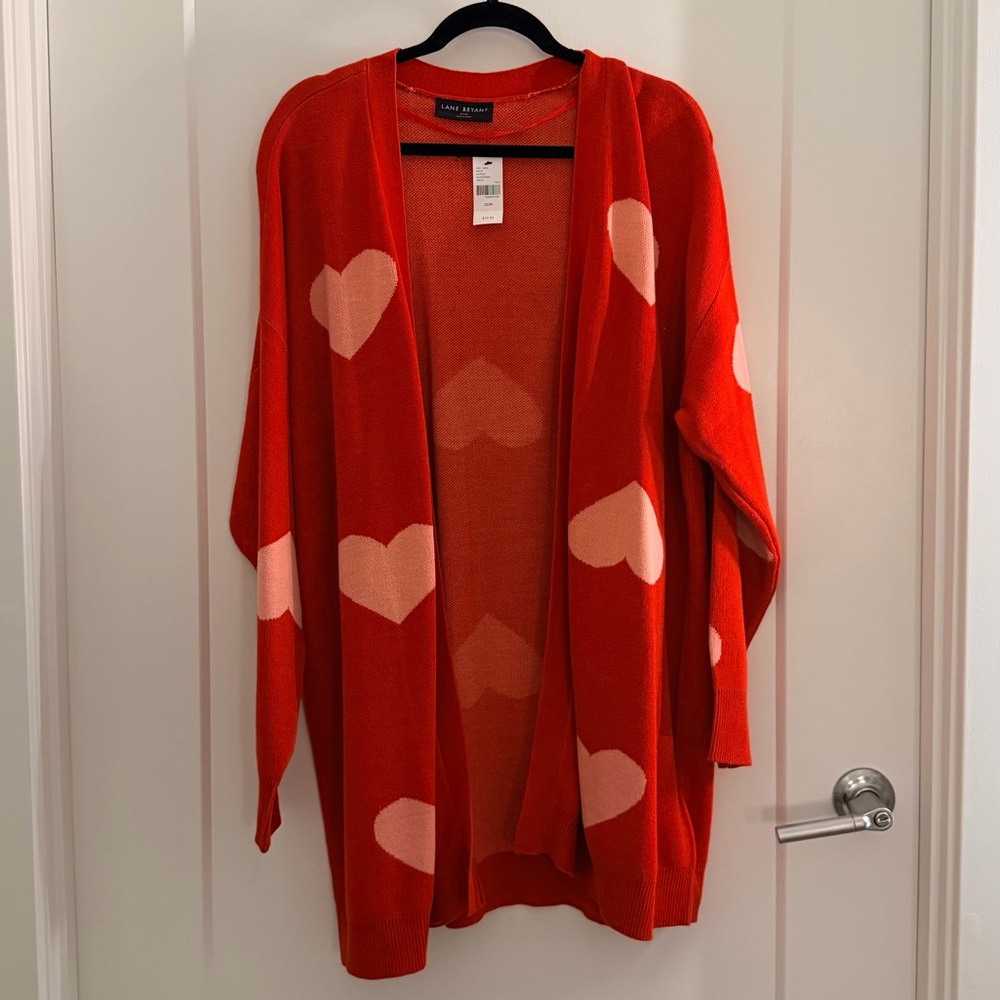 Lane Bryant Red Heart Cardigan 22/24 - Picture 3 of 5
